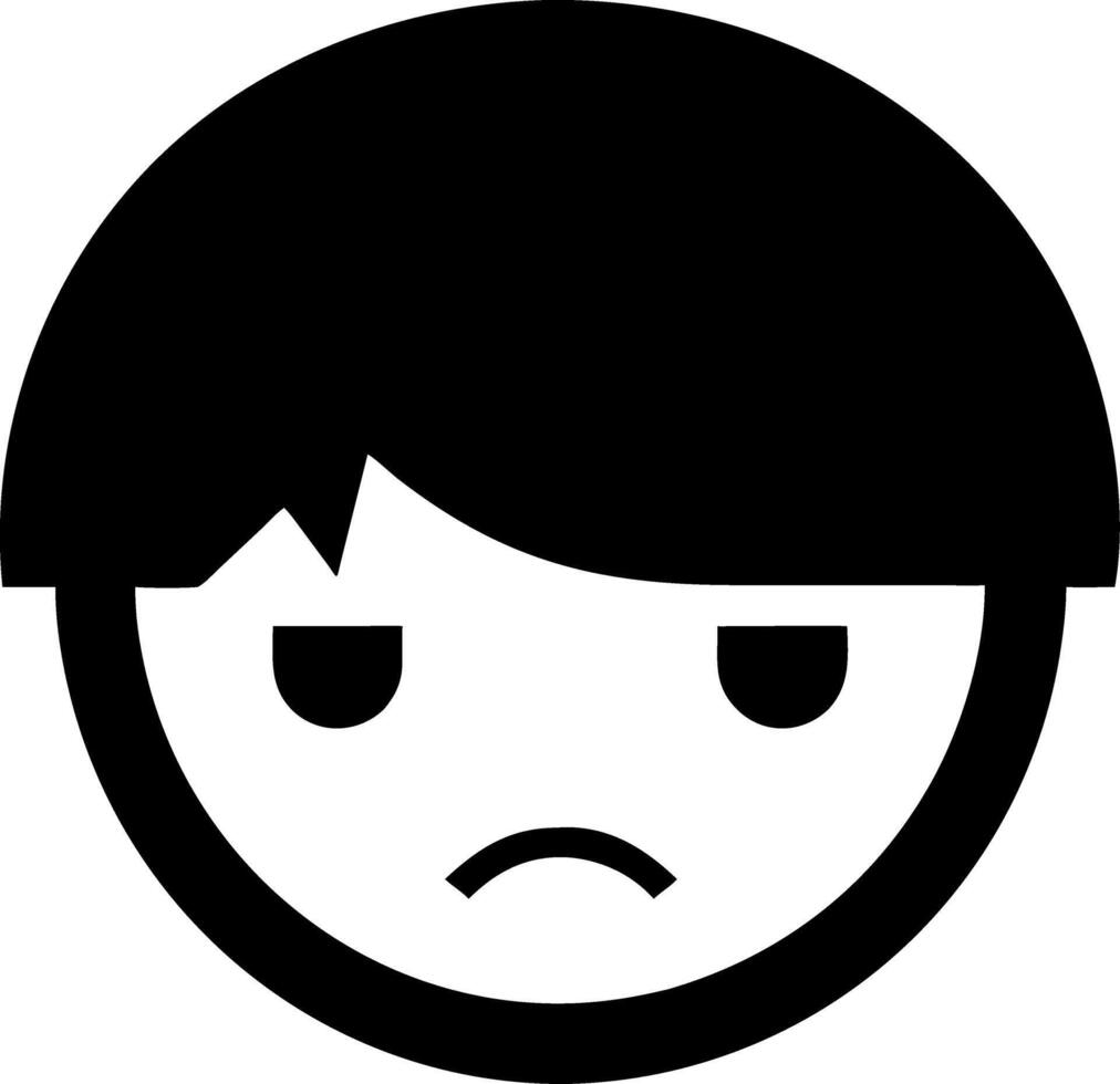 Simple Sad Face Emoji for Emotion Representation vector