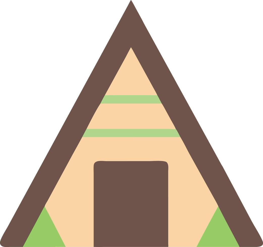 Simple Illustration of Triangular Teepee Tent for Outdoor Camping Theme vector