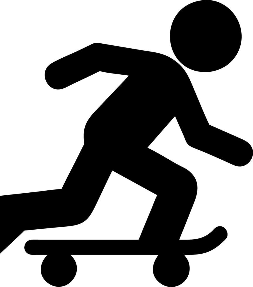 Skateboard Silhouette of Skater in Motion for Extreme Sports Designs vector