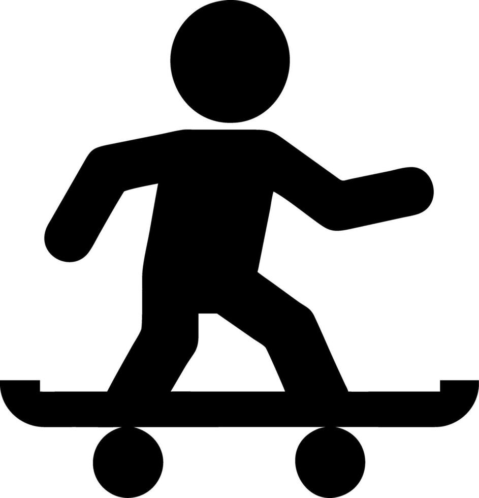 Skateboarding Pictogram Person Silhouette on Grey Background for Sports and Leisure vector