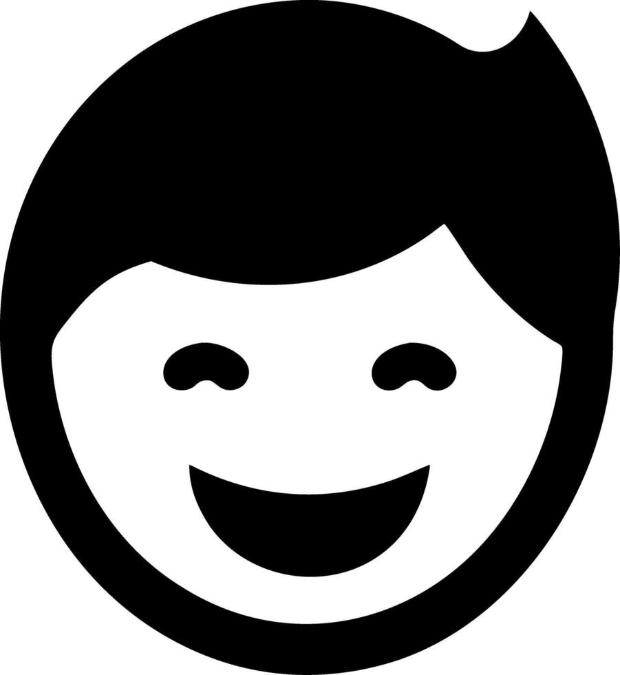 Smiling Boy Face for Happy Expression and Positive Vibes Illustration vector