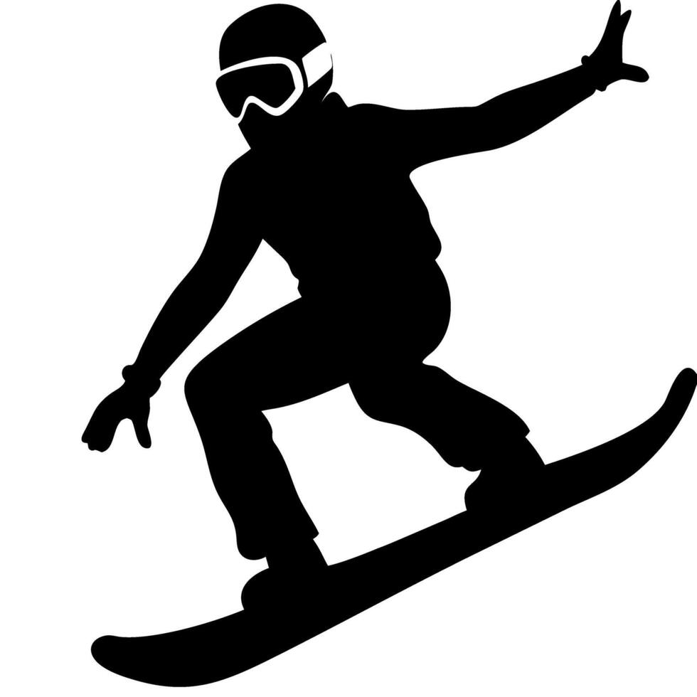 Snowboarder Silhouette Winter Sports Action Pose vector