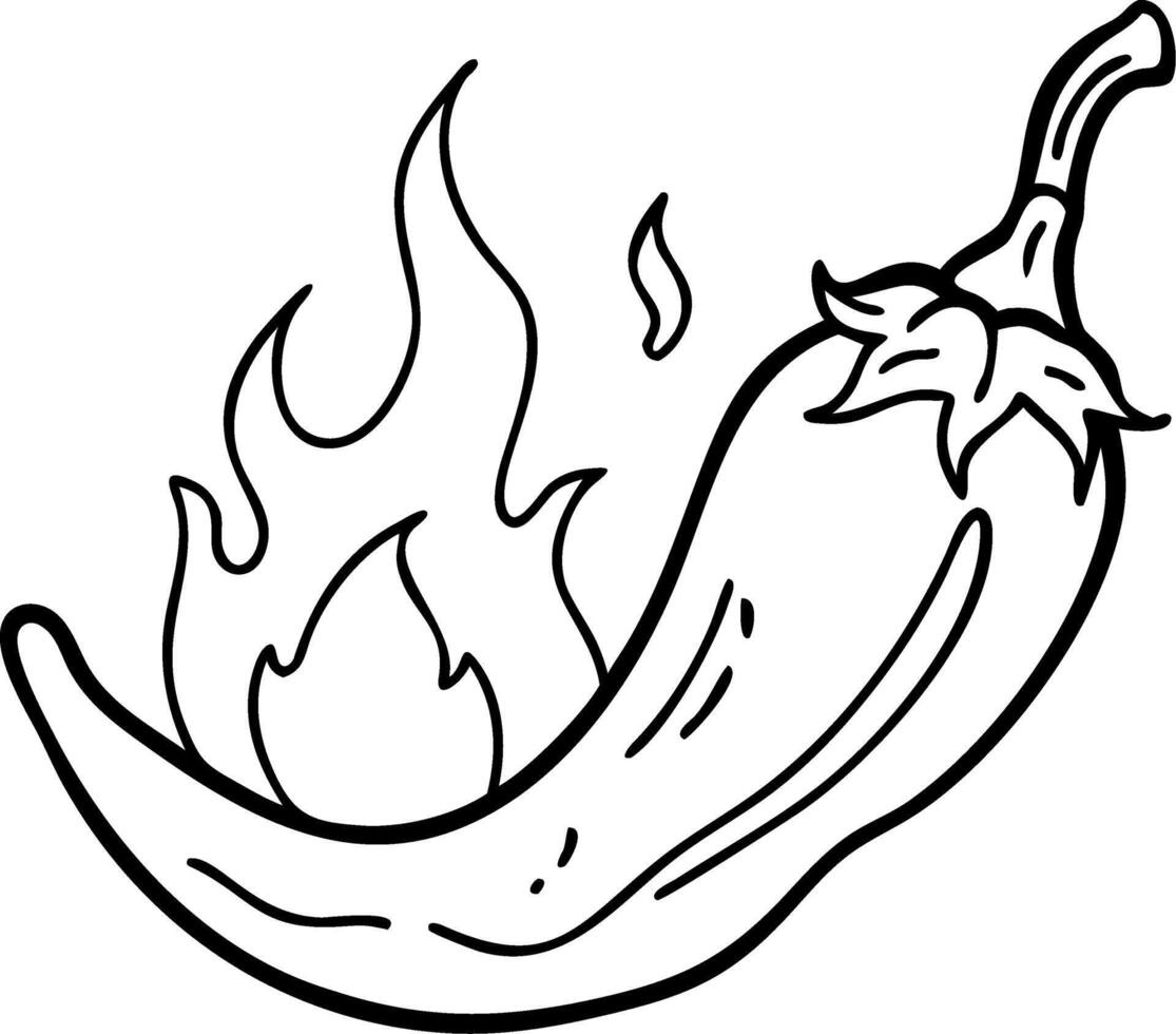 Spicy Chili Pepper with Flames Illustration for Food and Cooking Concepts vector