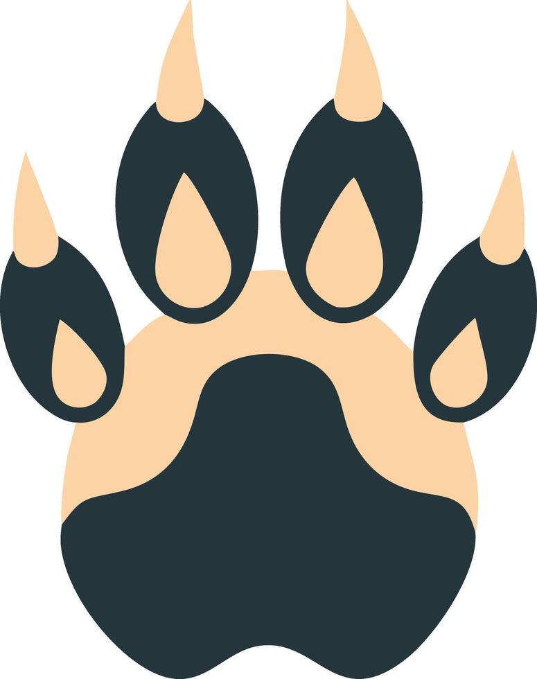 Stylized Animal Paw Print Illustration for Wildlife and Pet Design Use vector