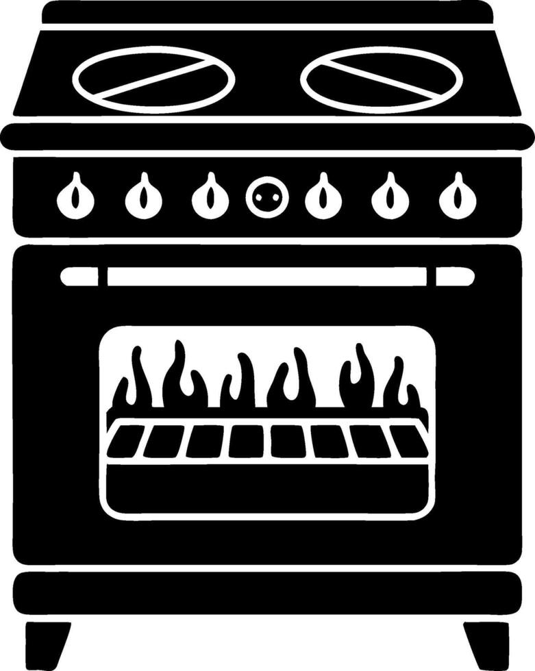 Stylish Illustration of Classic Stove with Oven for Kitchen Design vector