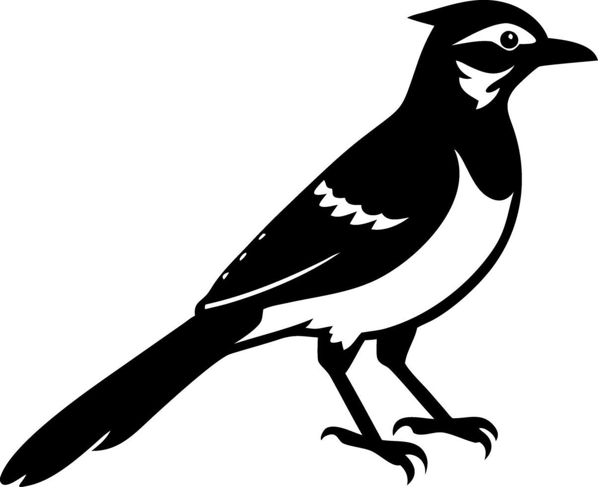 Stylized Black and White Bird Illustration for Nature and Wildlife Themes vector