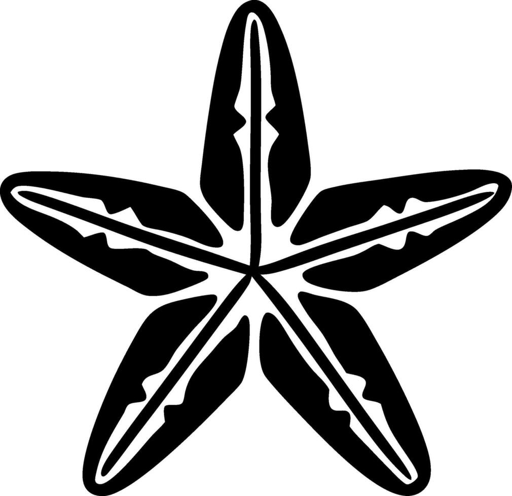 Stylized Black Starfish Silhouette for Nautical Design Themes vector
