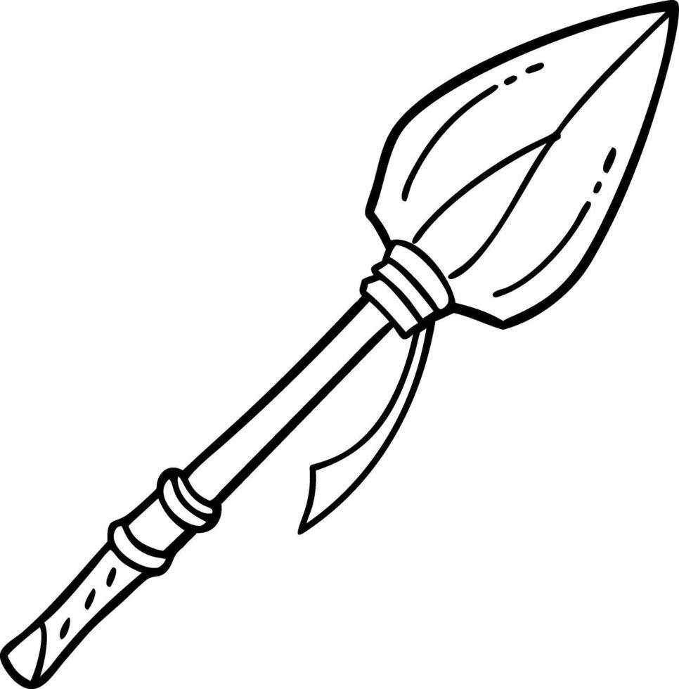 Tribal Spear Illustration for Historical and Cultural Design Projects vector
