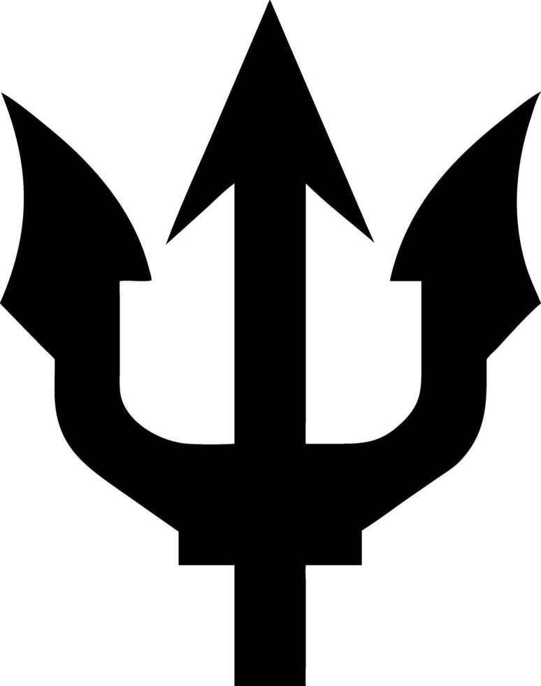Trident Silhouette Symbol for Nautical and Mythological Design Concepts vector