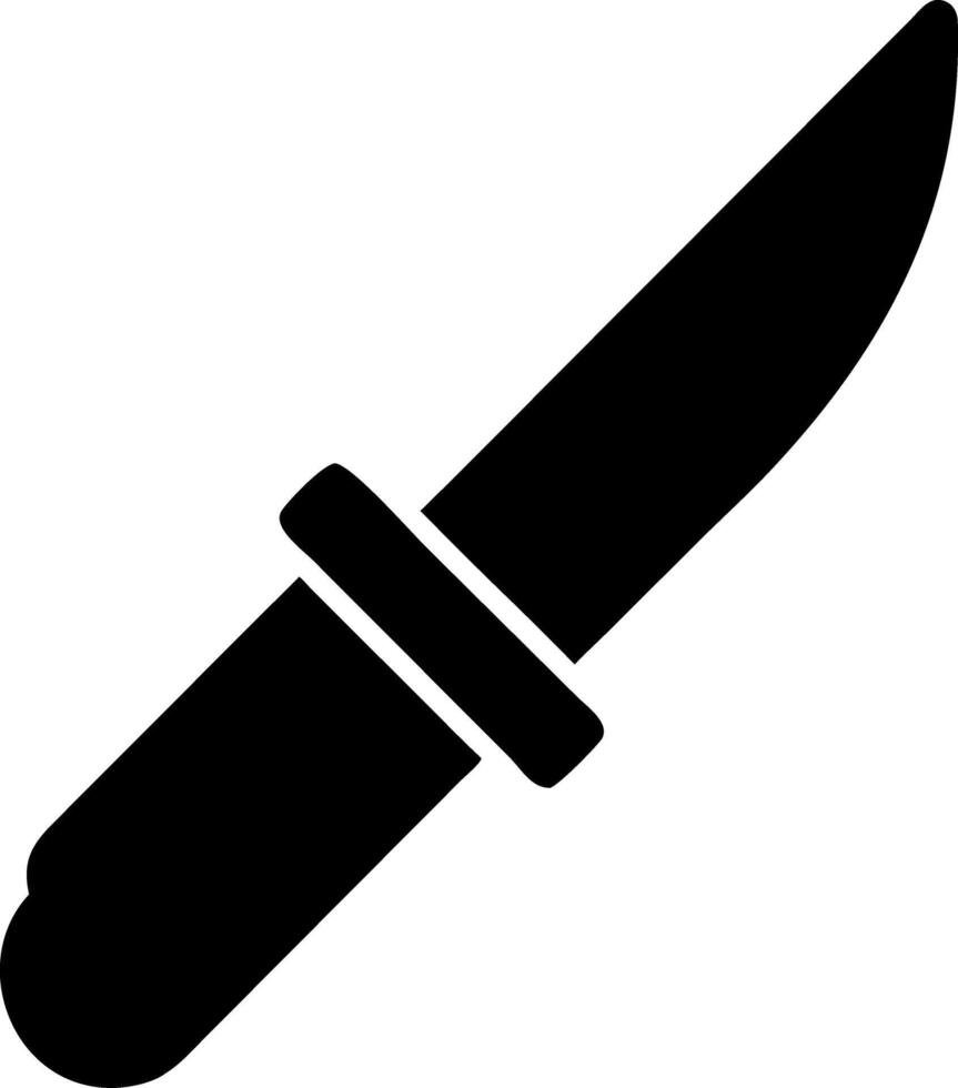 Black Knife Silhouette for Culinary Camping and Military Design vector