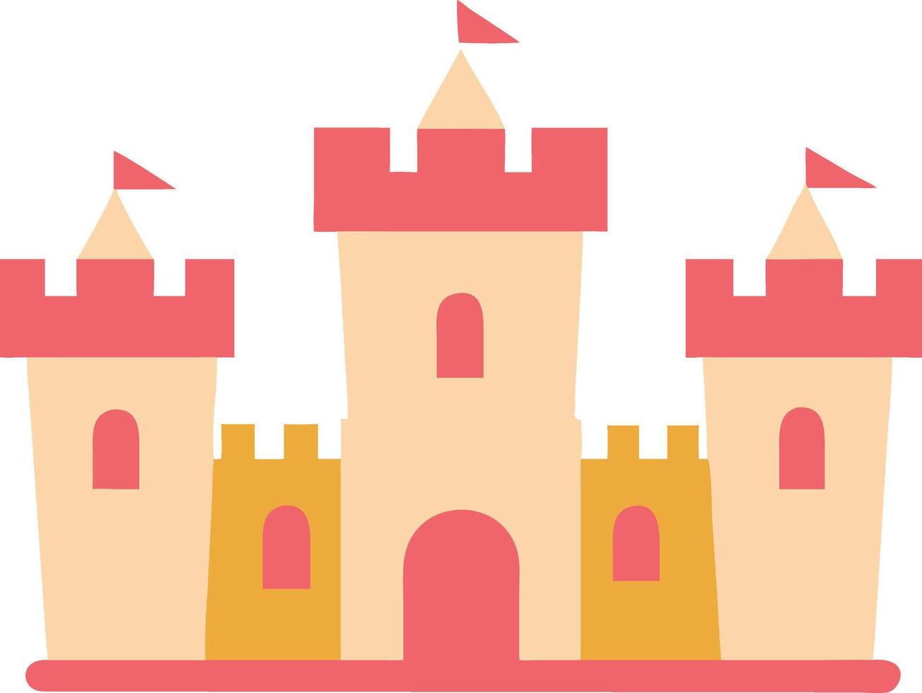 Illustration Colorful Castle with Flags for Children's Storybook Design vector