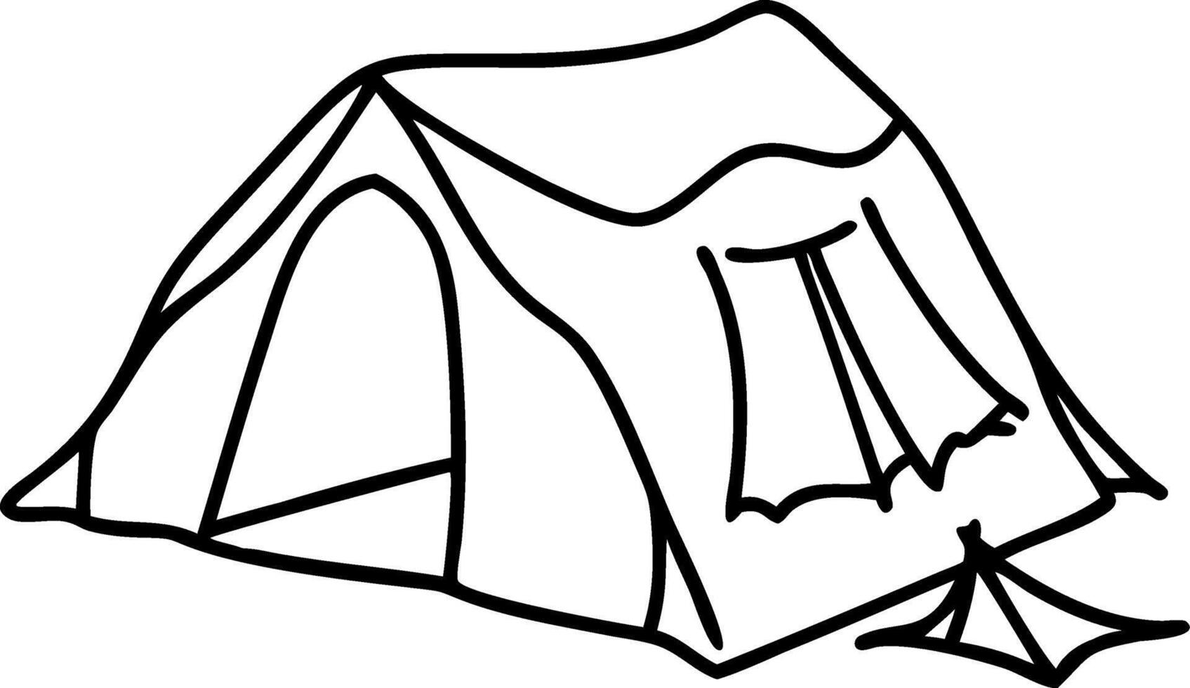 Illustration Camping Tent Outline for Outdoor Adventure Design vector