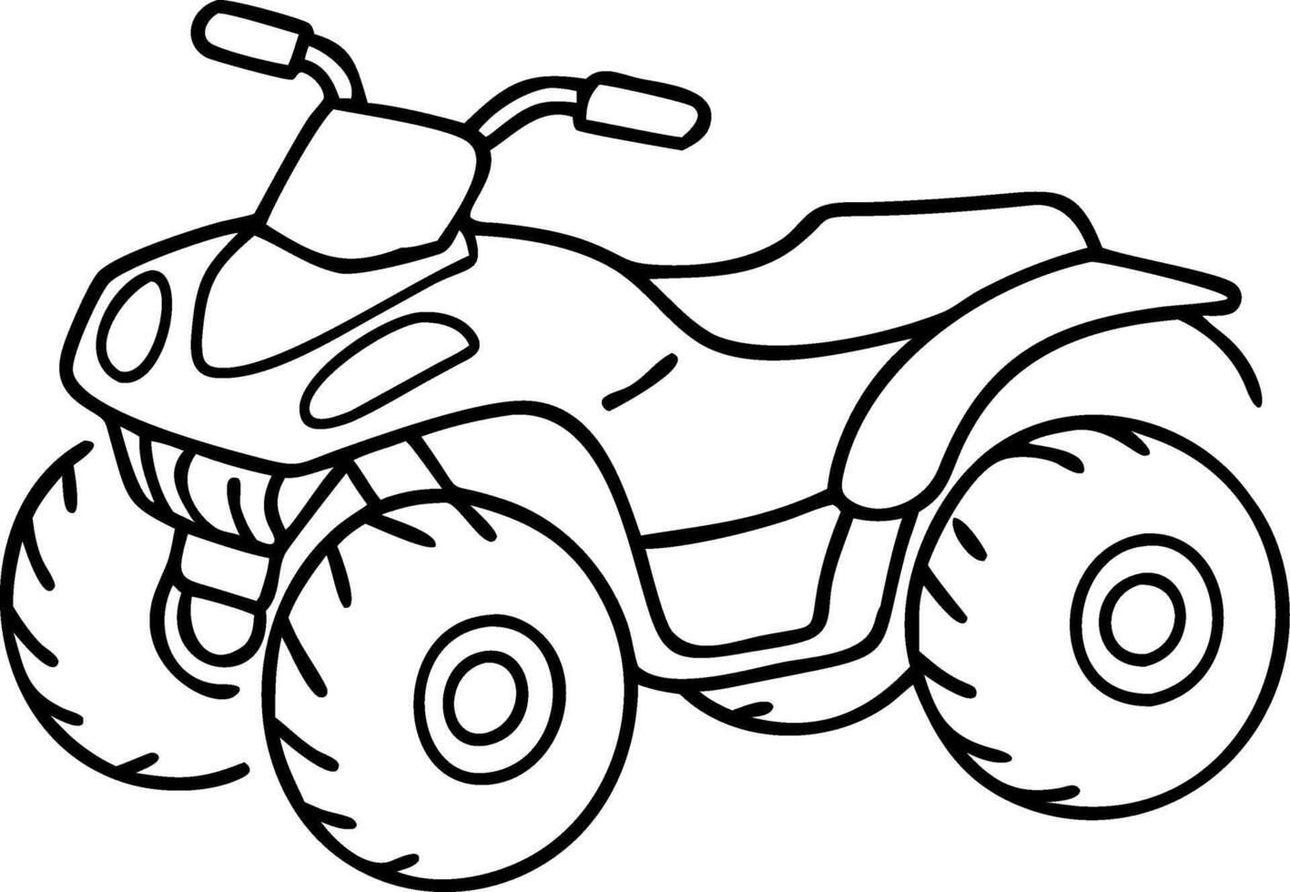 Illustration of All-Terrain Vehicle ATV Outline for Outdoor Adventure Themes vector