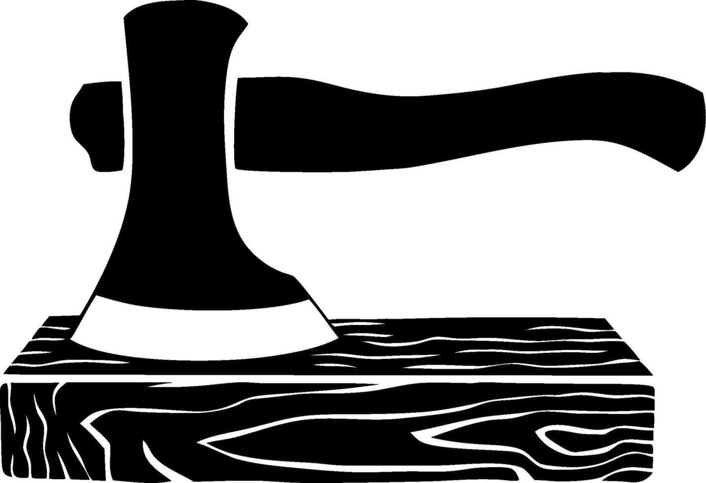 Illustration of Axe on Wooden Log Symbolizing Lumberjack Tools and Outdoors vector