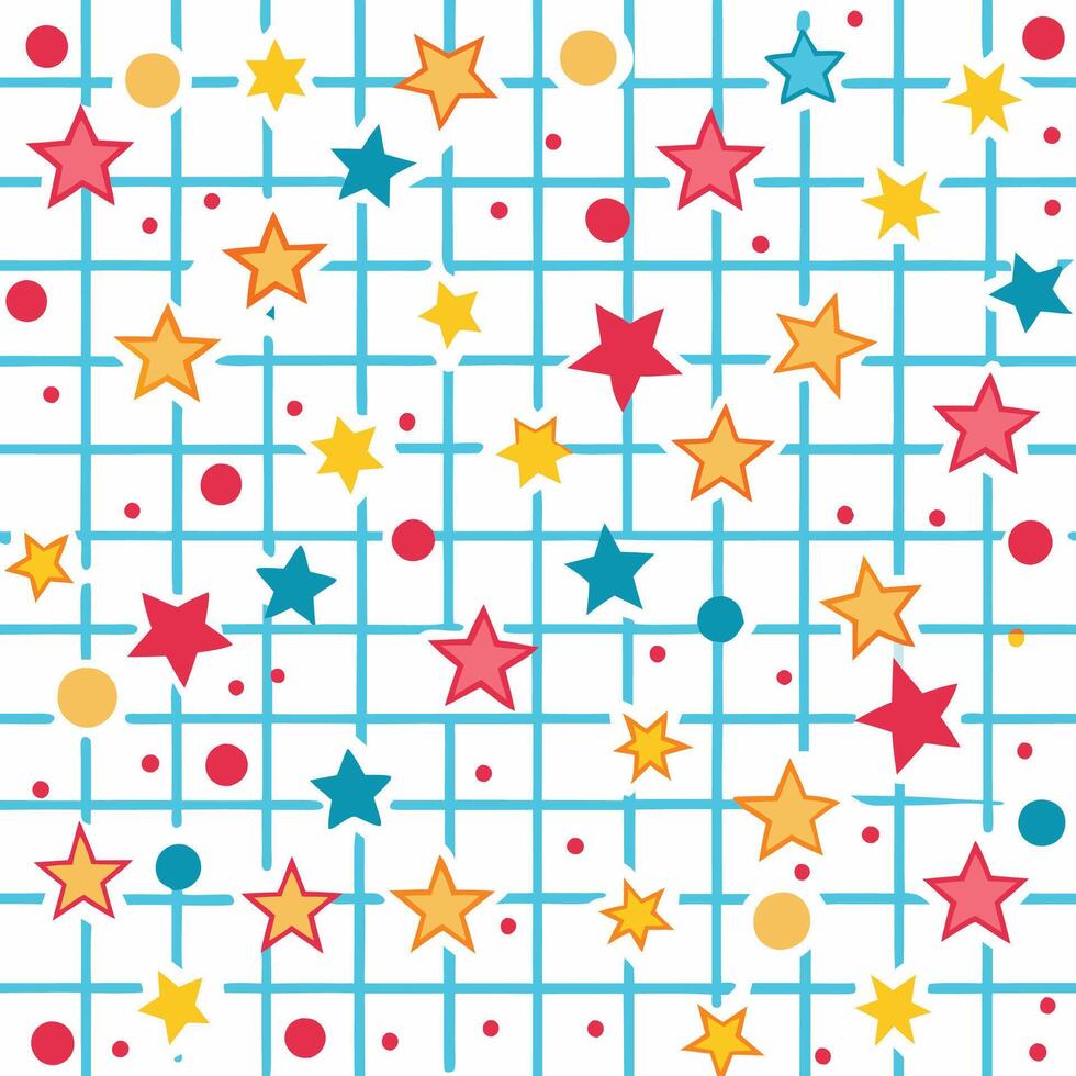 a colorful star pattern with squares and stars vector