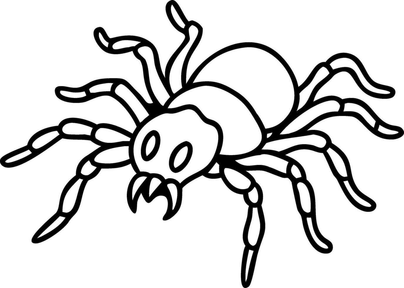 Illustration of Cartoon Spider with Eight Legs and Fangs for Halloween Designs vector