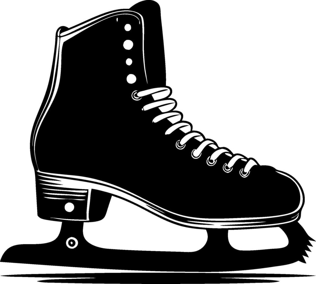 Illustration of Classic Ice Skate Silhouette for Winter Sports Themes vector