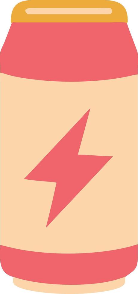 Illustration of Energy Drink Can with Lightning Bolt Symbol for Boost and Power vector