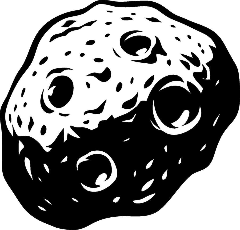 Illustration of Detailed Asteroid Surface in Space for Educational and Scientific Use vector