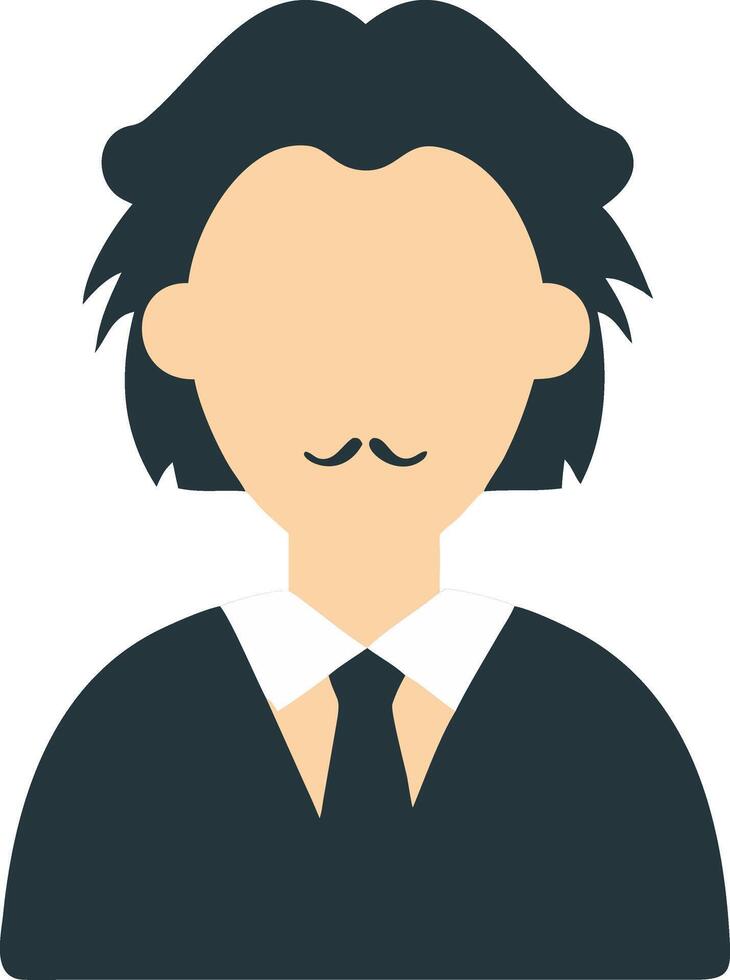 Illustration of Faceless Businessman with Mustache and Dark Hair vector