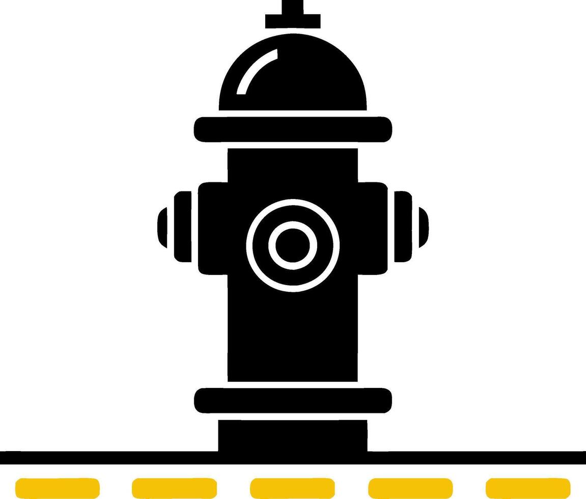 Illustration of Fire Hydrant on Pavement in Urban Setting vector