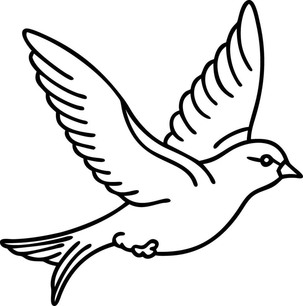 Illustration of Flying Bird Silhouette Symbolizing Freedom and Peace vector