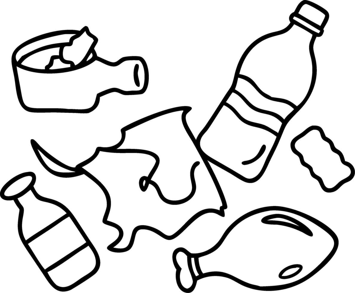 Illustration of Environmental Pollution with Plastic Wastes vector