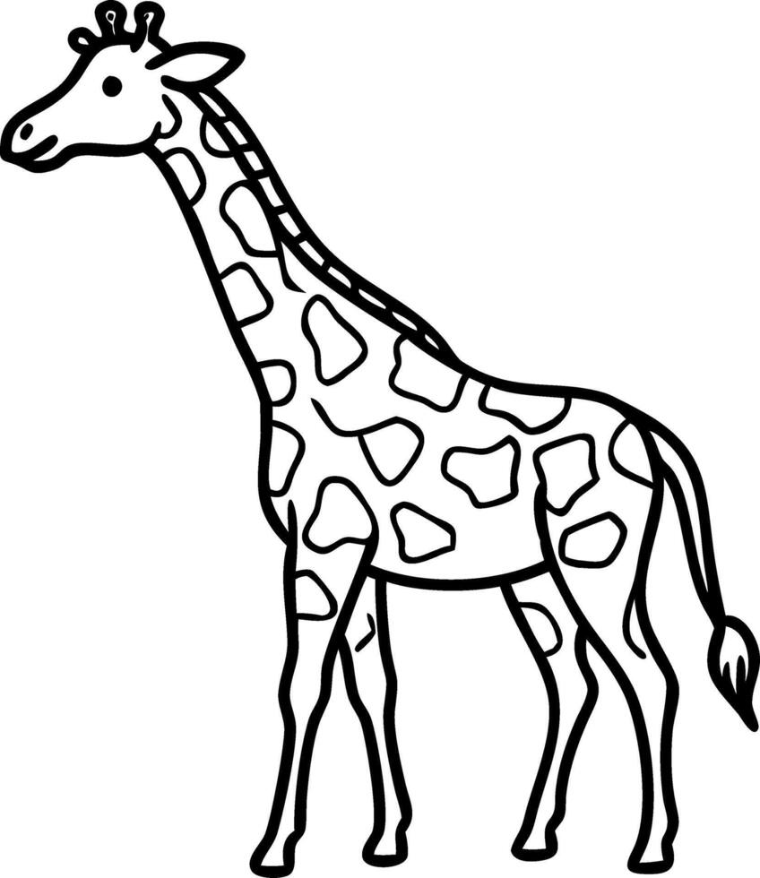 Illustration of Giraffe Outline for Childrens Animal Education and Design vector