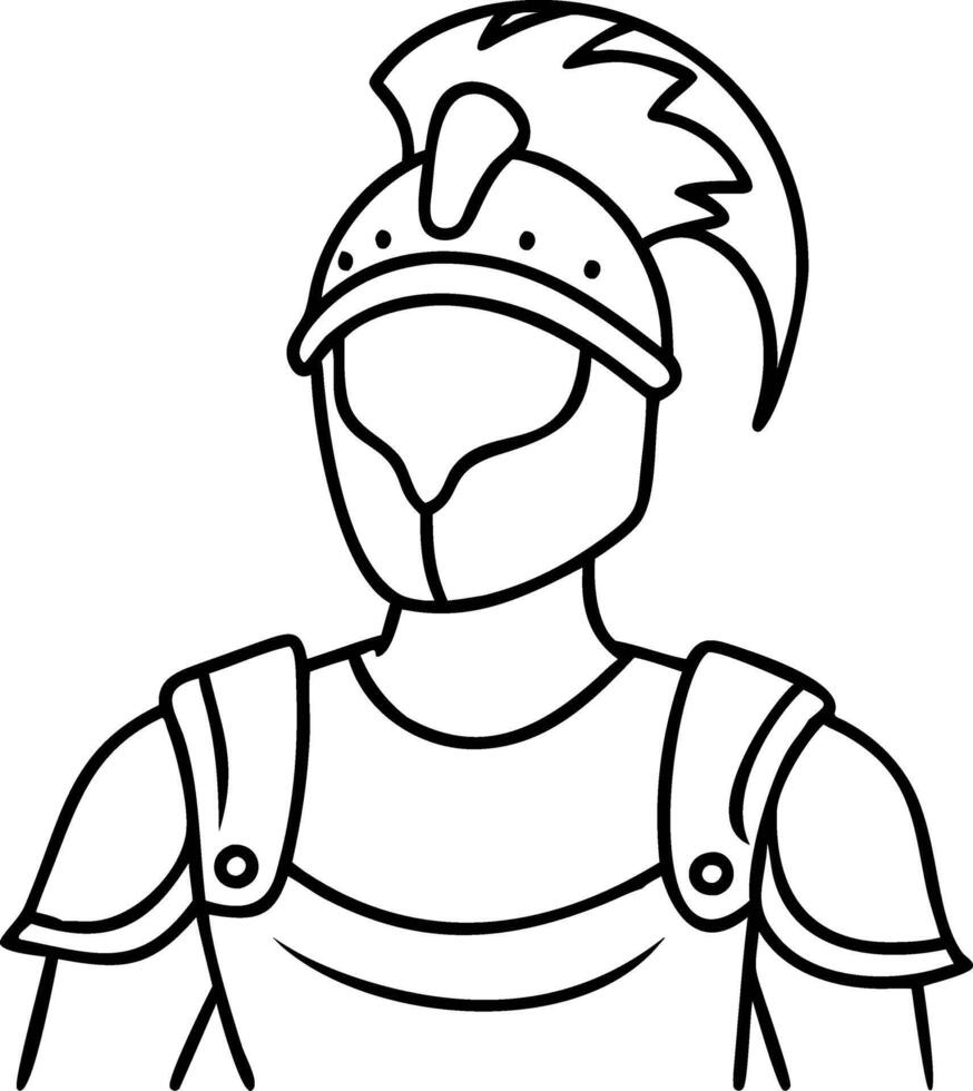 Illustration of Medieval Knight in Armor with Plume Helmet for Historical Designs vector