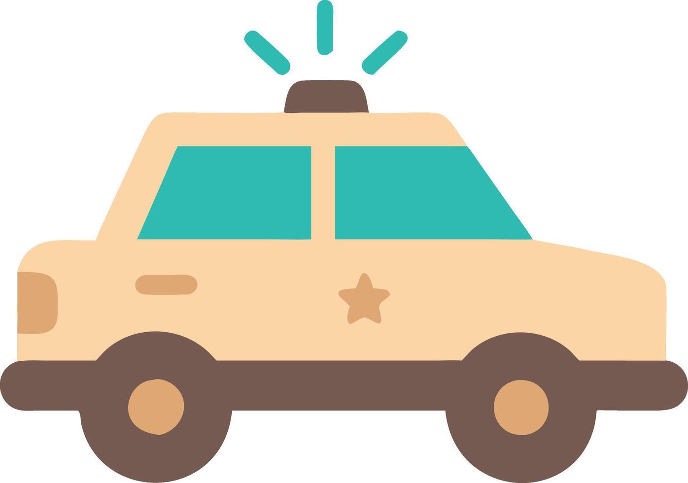 Illustration of Police Car with Flashing Lights for Emergency Services vector
