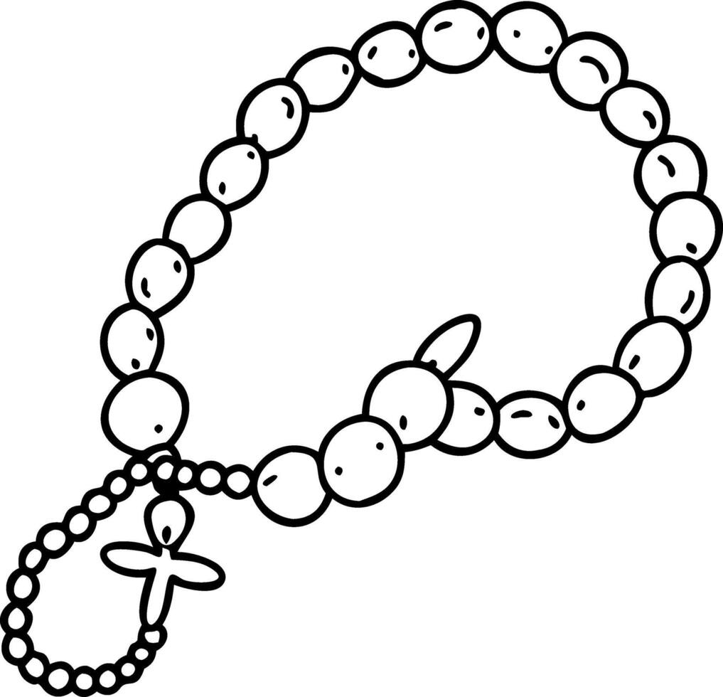 Illustration of Rosary Beads for Religious Symbolism and Meditation vector