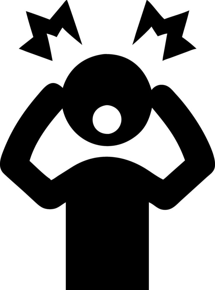 Illustration of Person with Headache Holding Head in Stress and Frustration vector
