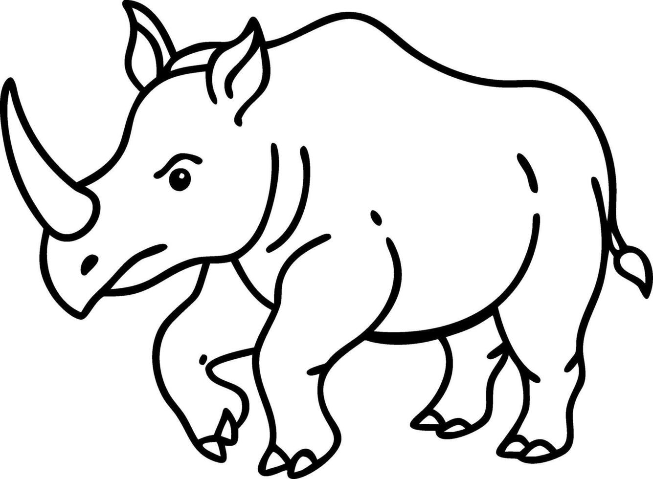 Illustration of Rhinoceros with Horn for Wildlife and Conservation Design vector