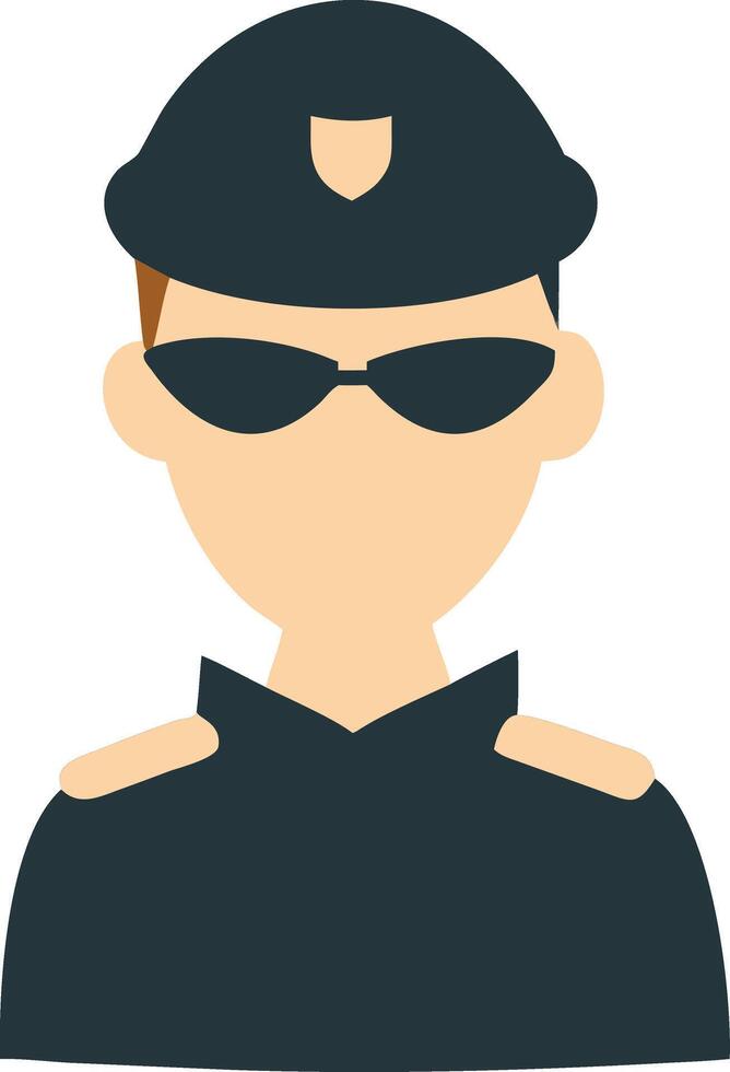 Illustration of Security Guard in Uniform with Hat and Sunglasses vector