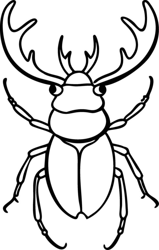 Illustration of Stag Beetle Insect with Antlers for Nature and Wildlife Design vector