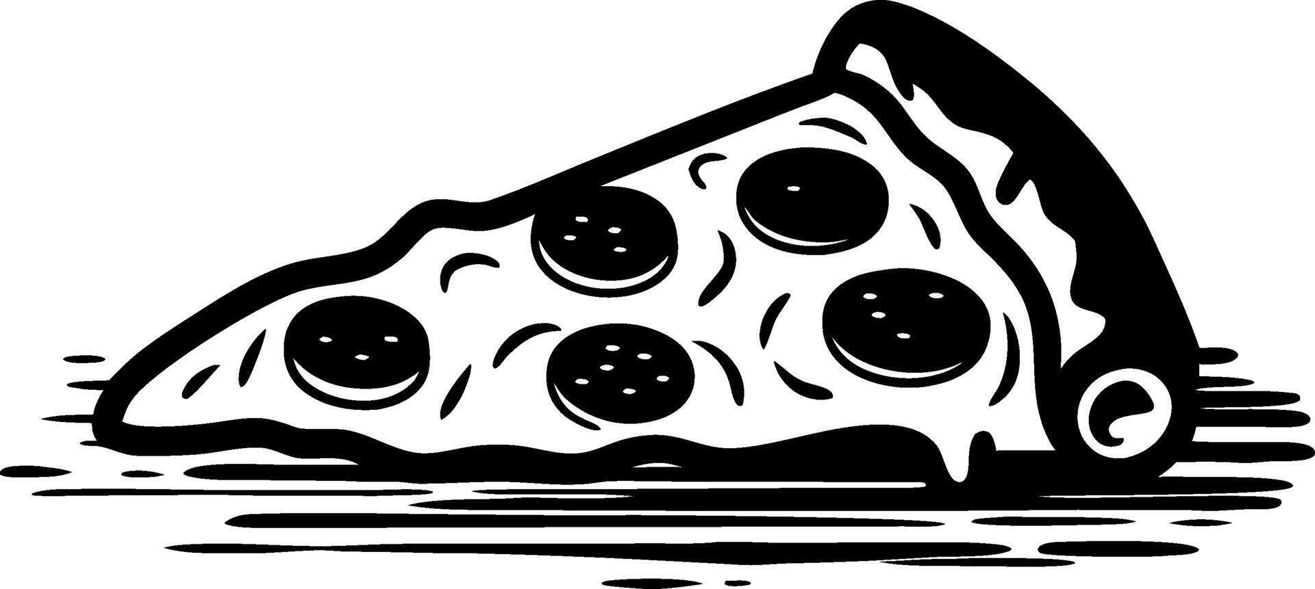 Illustration Slice of Pepperoni Pizza with Melting Cheese vector