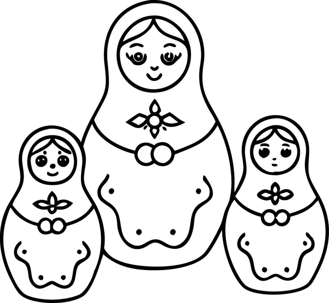 Illustration Russian Matryoshka Nesting Dolls Traditional Art Design vector