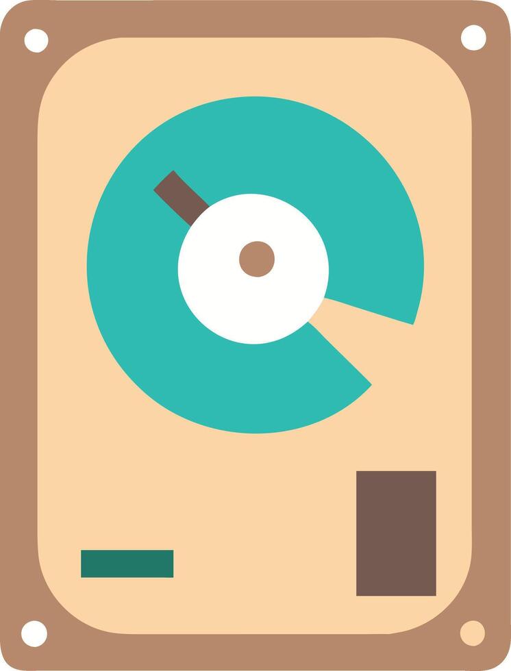 Illustration Vintage Hard Disk Drive for Digital Storage and Technology vector
