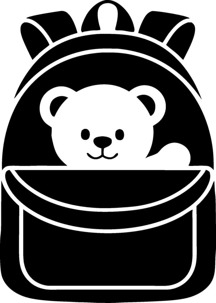 Illustration Teddy Bear in Backpack for Children's Design vector