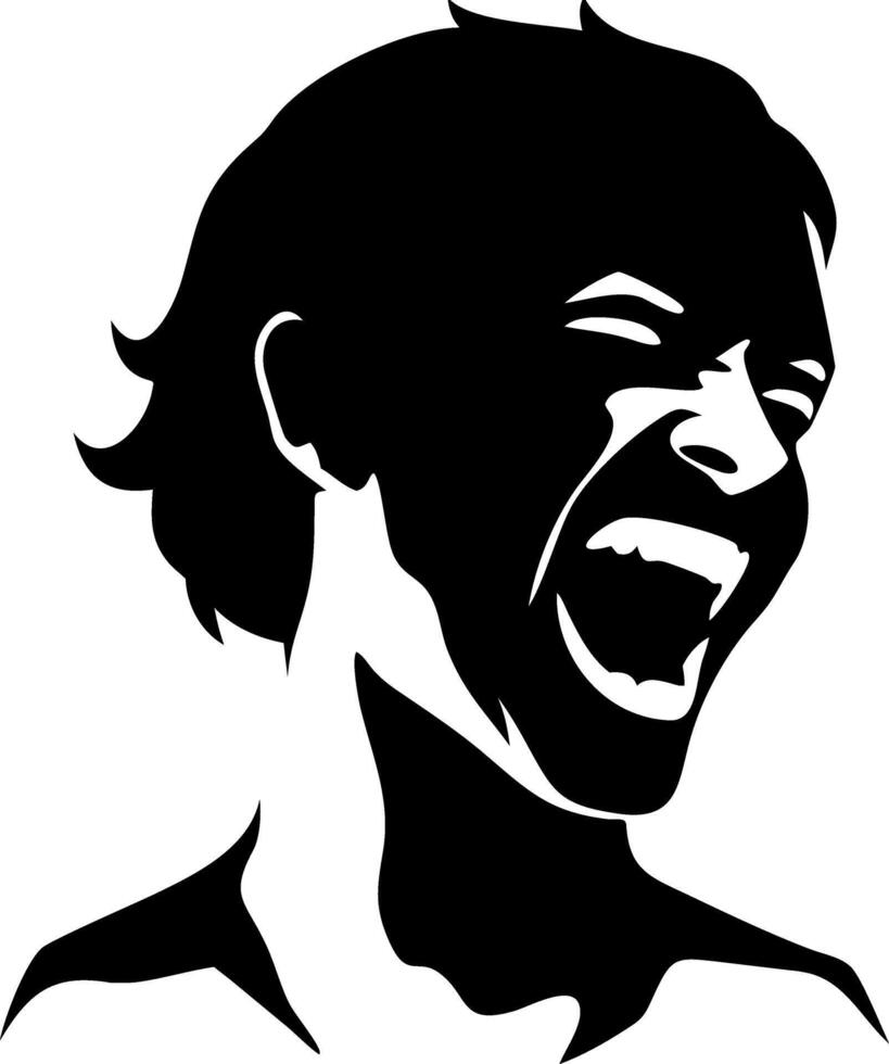 Silhouette of Laughing Person Expressing Joy and Happiness vector