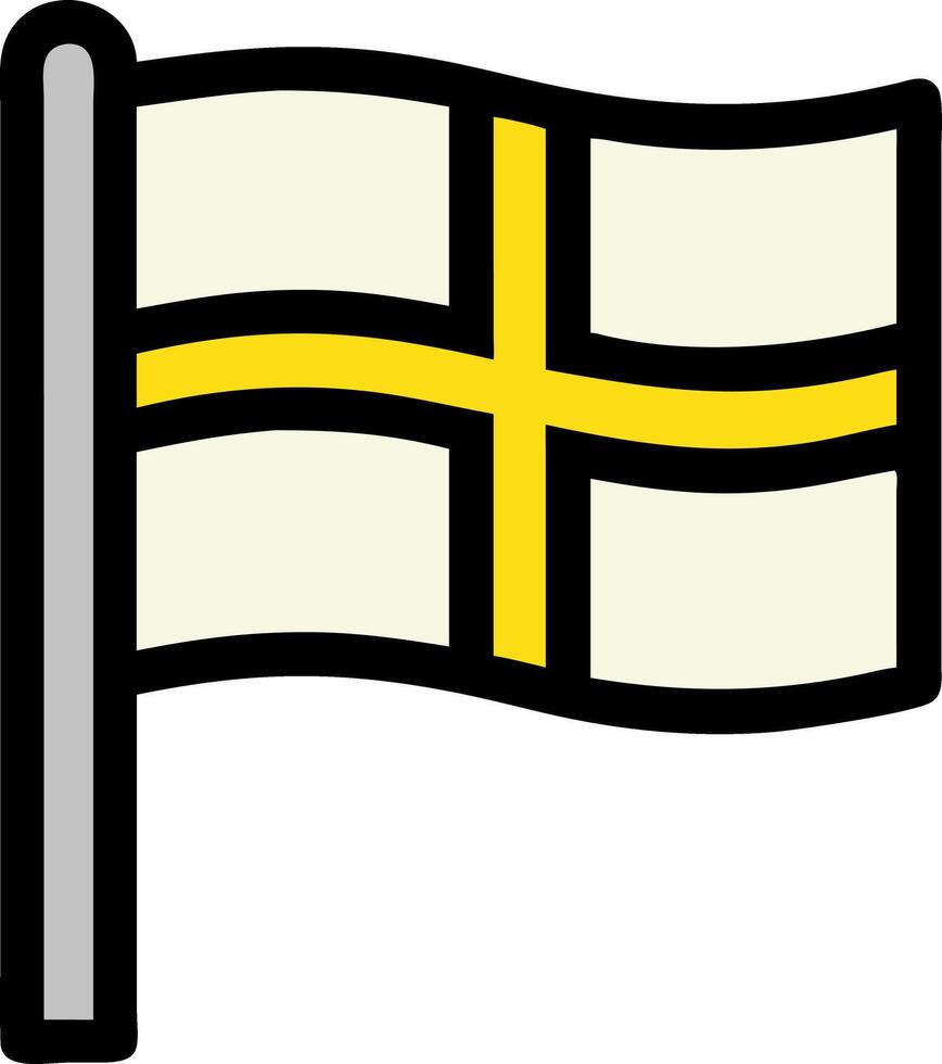 Waving Swedish Flag Illustration with Yellow Cross on White Background vector