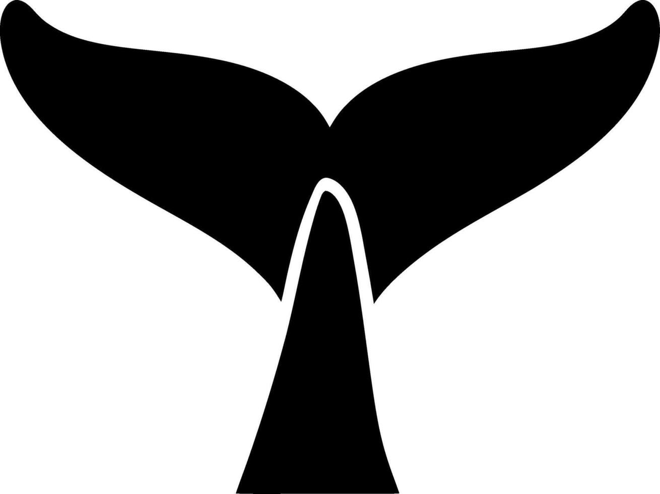 Whale Tail Silhouette Illustration for Marine and Ocean-Themed Designs vector