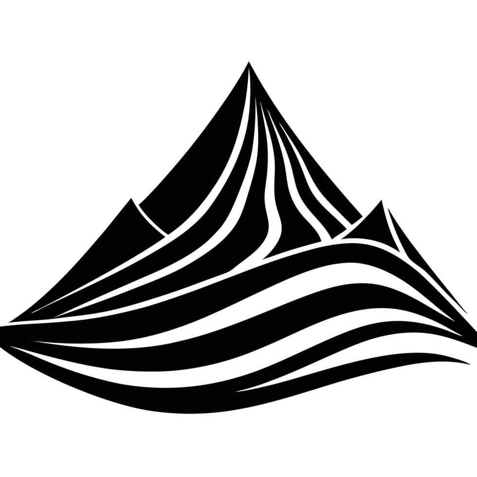 Abstract Sand Dune Silhouette with Sharp Edges and Artistic Patterns on White Background vector
