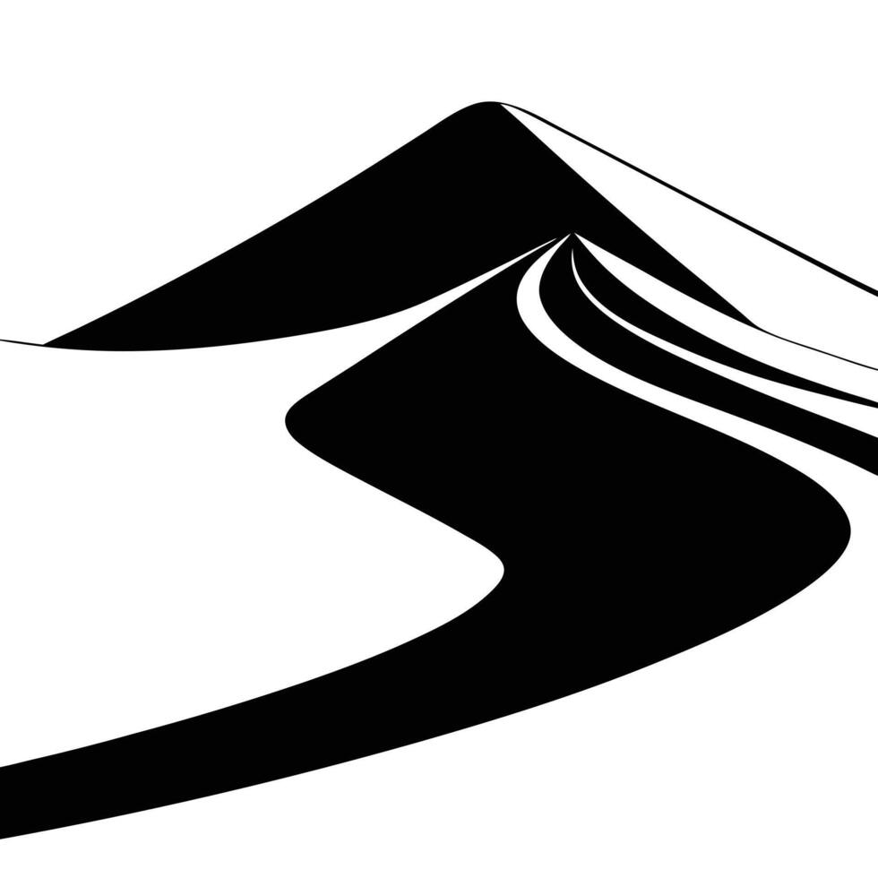Wide Sand Dune Casting a Long Shadow vector