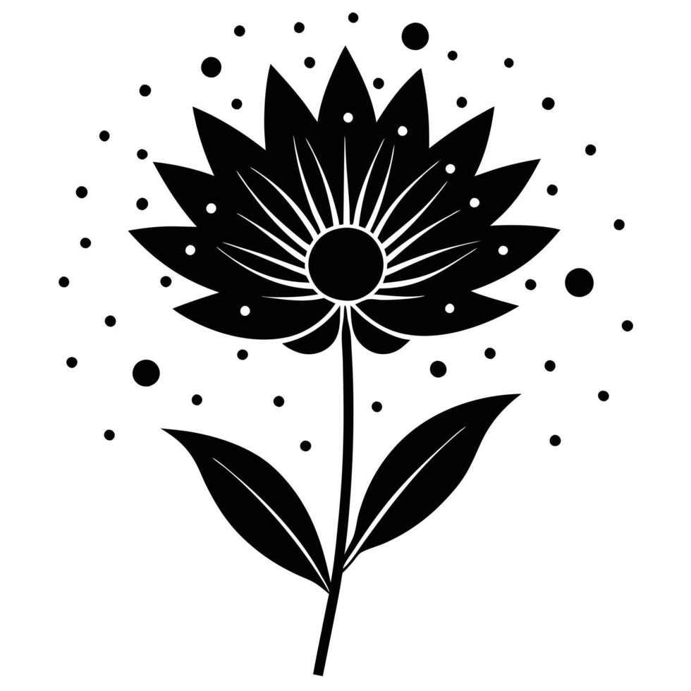 Abstract Wildflower with Tiny Dots Around vector