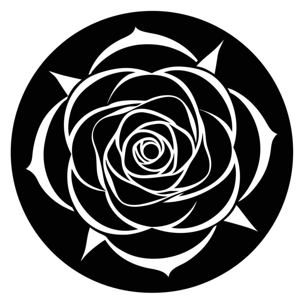 Abstract Rose in Circular Design vector