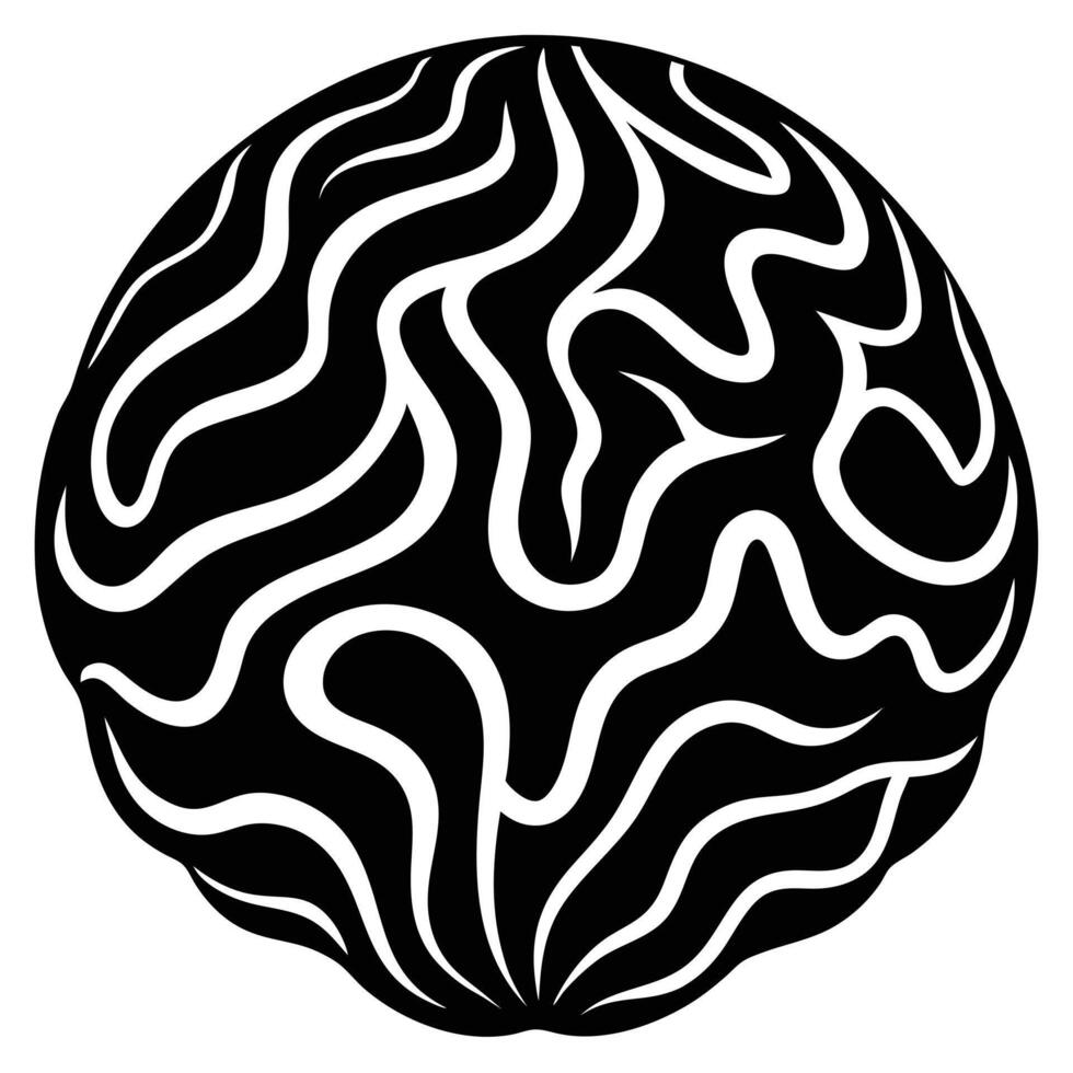 Rounded Brain Coral Silhouette with Smooth Texture vector