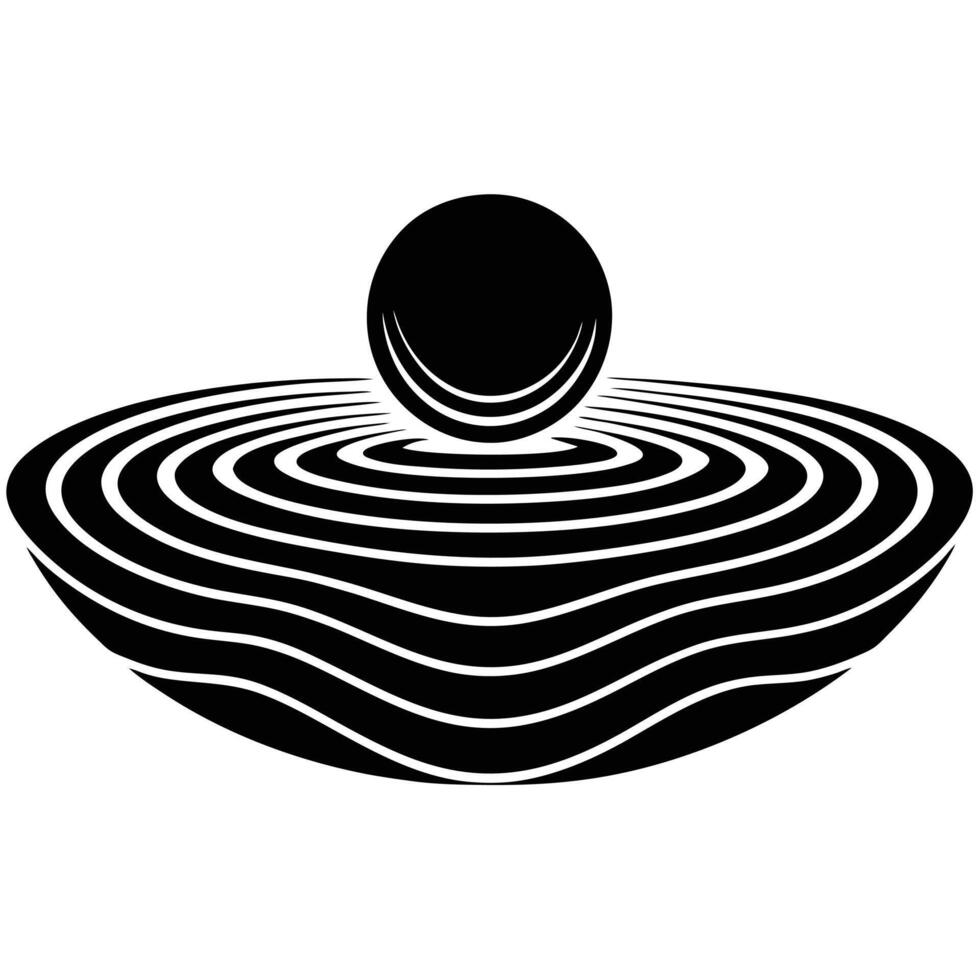 Minimal Ripple Forming Small Curve in Calm Sea vector