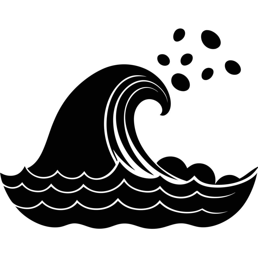 Isolated Small Wave Rolling Onto Pebbled Shore vector