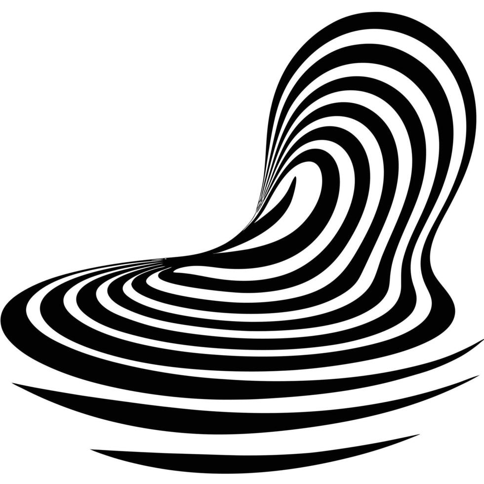 Singular Wave Pattern on Calm Reflective Water vector